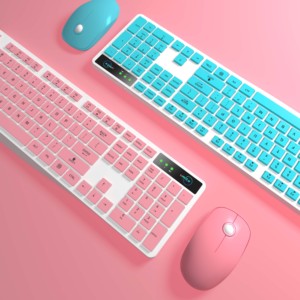 Teclado inalámbrico multidispositivo, ergonómico, con ratón, para tableta y teléfono móvil - Product Image 1
