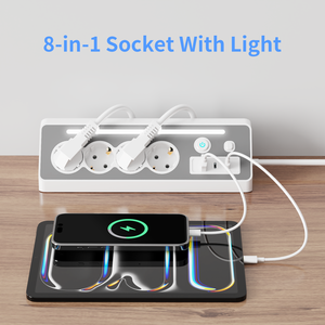Enchufe de escritorio de nuevo diseño con luz Enchufe de extensión PD30W multifuncional 4 salidas de la UE con 1 USB 2 tipo C con interruptor - Product Image 4