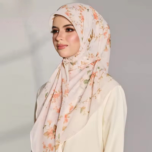 Bán Buôn Thiết Kế Đồng Bằng In Vuông Tudung Bawal Hồi Giáo Phụ Nữ Bông Voile Dân tộc Khăn Choàng Khăn Choàng Hijab - Product Image 1