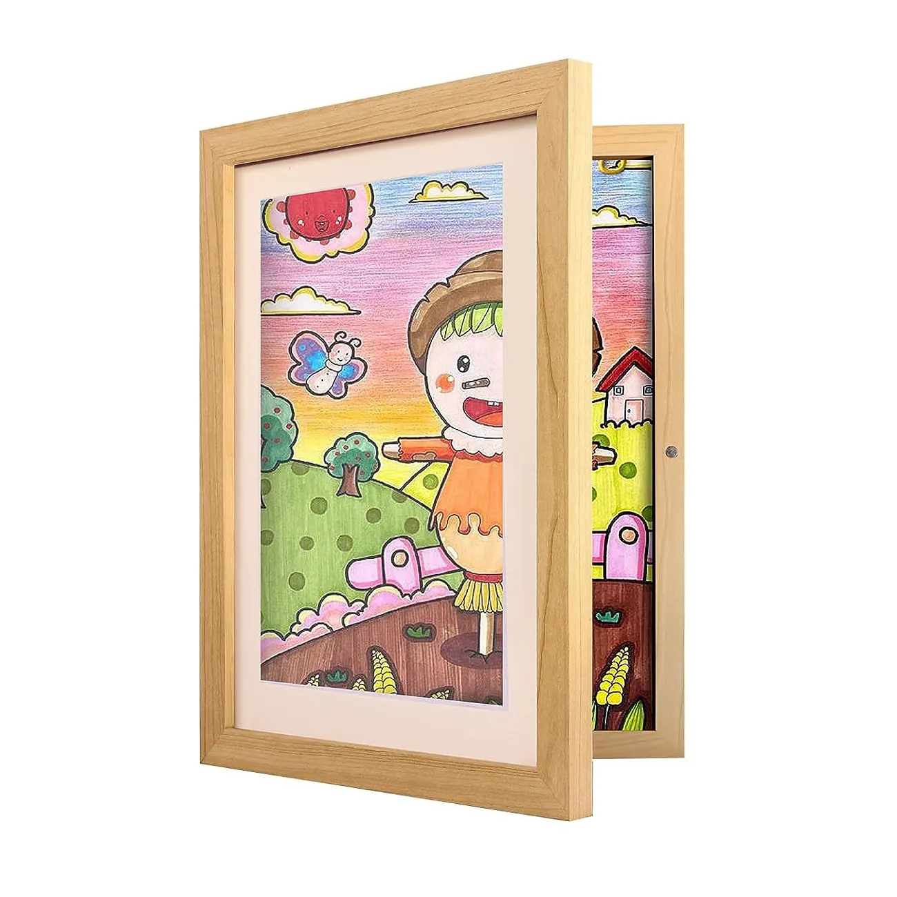 Kids Artwork Picture Frame Logo personalizza la carta da disegno Storable cornice a conchiglia per bambini 10x12.5 opere d'arte per bambini