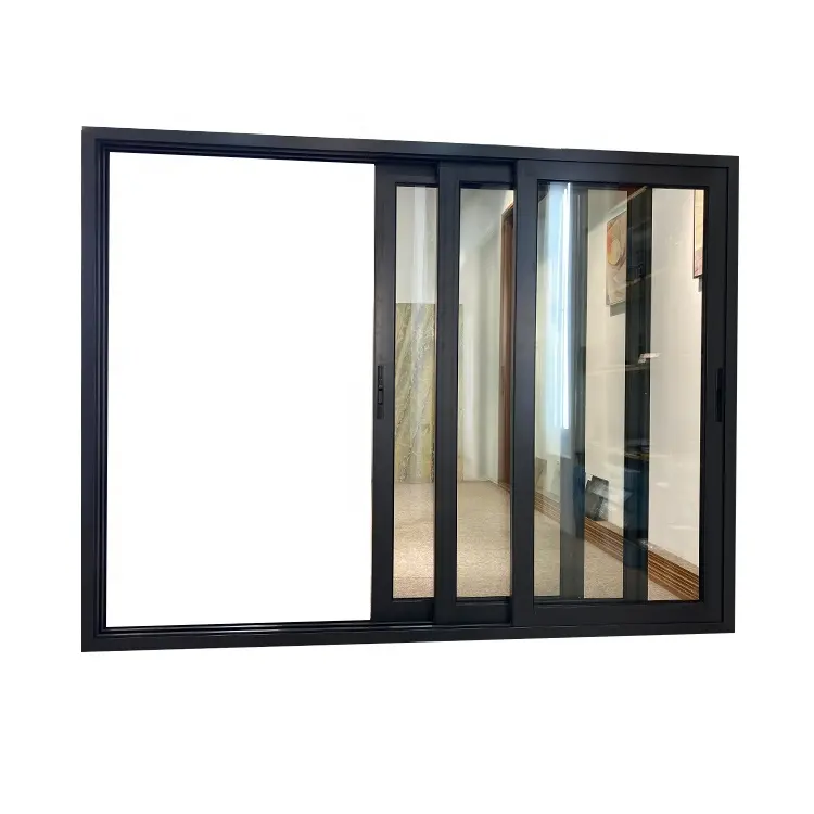 Ventana de vidrio deslizante a prueba de balas de aluminio, proveedor de fábrica, venta directa