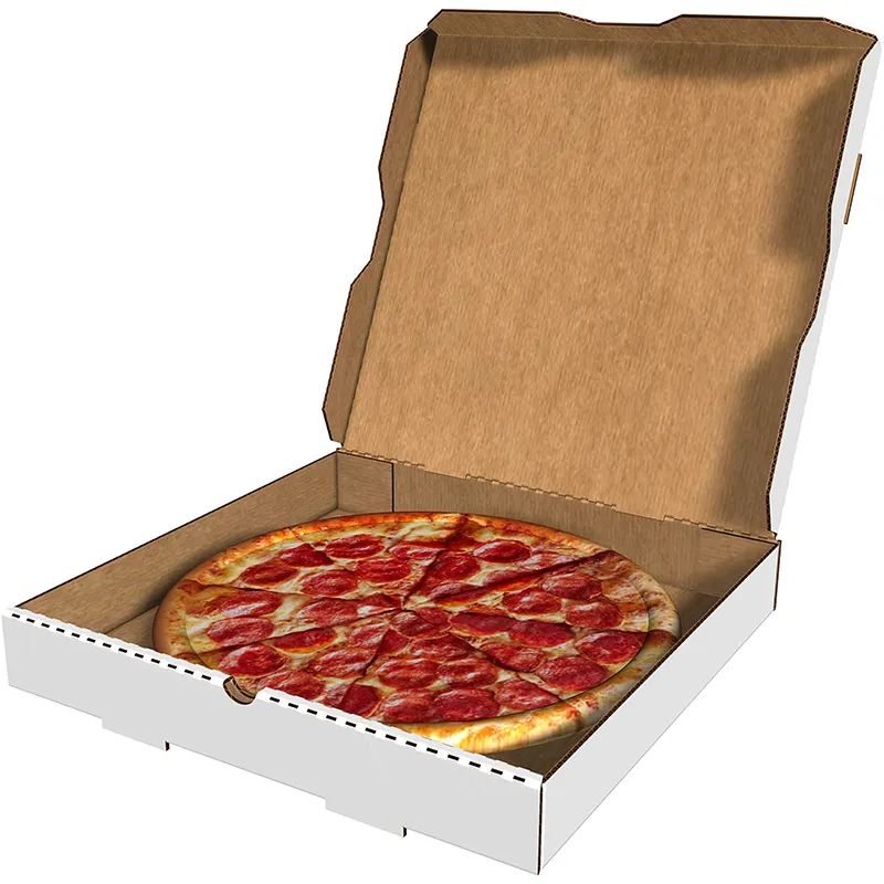 Caja de pizza de embalaje de papel Kraft corrugado multifunción al por mayor cajas de pizza de papel biodegradables