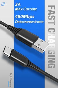 制造商尼龙编织<span class=keywords><strong>USB</strong></span> C型电缆1M 2m快速充电c型电缆原装三星华为黑色或定制