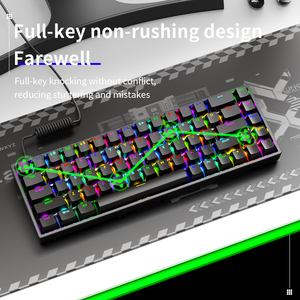 Teclado con cable de 68 teclas de alta calidad con retroiluminación Mecánico Teclado Mecanico para juegos para computadora de escritorio y portátil