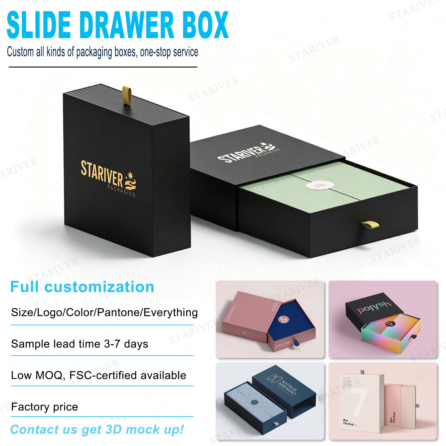 black Slid Drawer Box