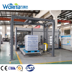 Línea de embalaje de estiramiento de paleta automática para embalaje de cajas de cartón paletizador con sistema de descarga de carga caja de Metal para caja bolsa de alimentos - Product Image 2
