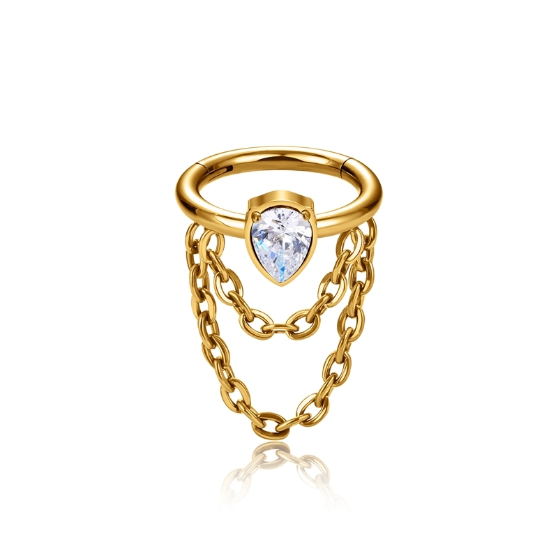 Gold Water Drop CZ