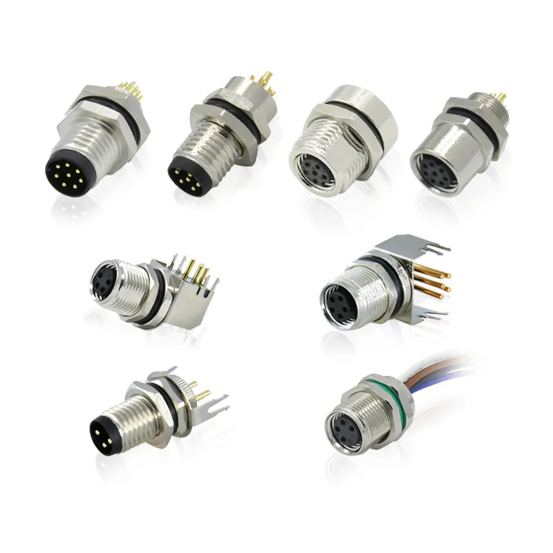 Conector de montaje de Panel M8 personalizado, conector de cable impermeable, macho y hembra, 3, 4, 5, 6, 8 pines, IP68