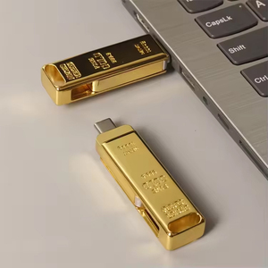 2 in 1 Metal Gold bar <strong>Type</strong> C USB <strong>Flash</strong> <strong>Memory</strong> Sticks OTG Pen Thumb Drives for Mobile Phone Tablet Laptop PC - Product Image 4