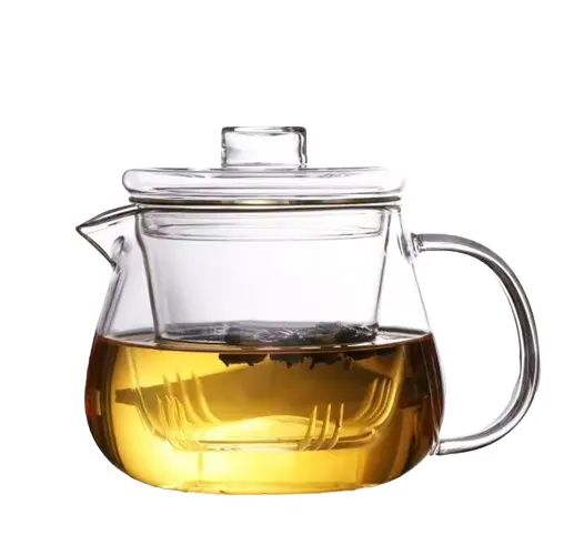 Teko kaca dengan infuser yang dapat dilepas tahan suhu tinggi pemisah air teh tebal teko kopi rumah