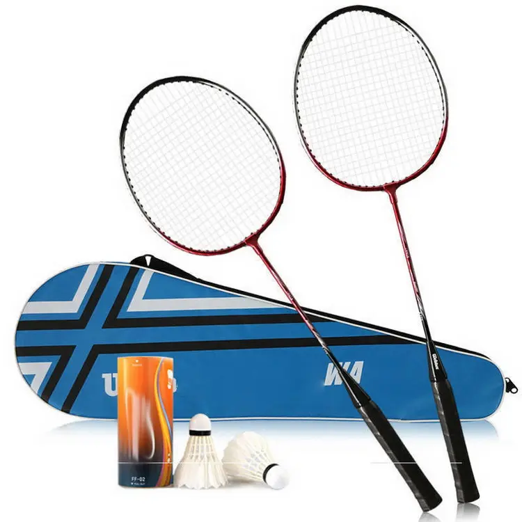 Baixo preço iniciante leve Grip ferro liga eixo Badminton raquetes