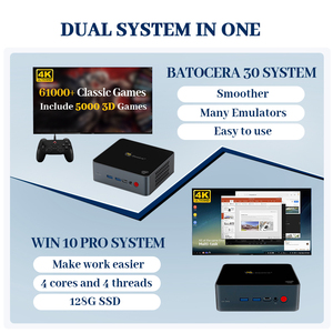 คอนโซล Super Beelink เกมคอนโซลย้อนยุค,เครื่องเล่นวิดีโอเกม PS2 /Wii /Ss/ N64 /Dc 4K TV Win10มินิพีซีพร้อมกล่องเกมมีเดีย61000 + - Product Image 4
