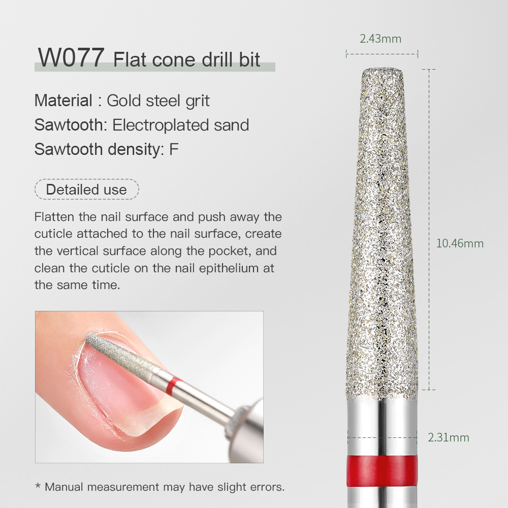 W077 flat cone head