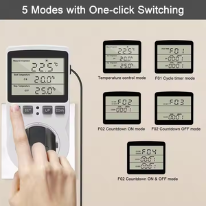 Digital Thermostat Temperature <strong>Controller</strong> Socket Outlet <strong>Timer</strong> Switch LCD Display Waterproof NTC <strong>Sensor</strong> Probe OEM Customizable