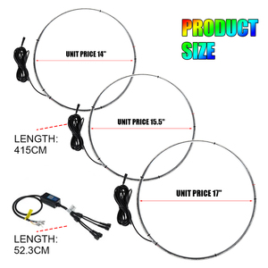 Araba aksesuarları Led ışık için araba jantı 4M tel 12V renkli App kontrol müzik ledli tekerlek yüzük Rgb ışık - Product Image 6