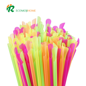 100% 可堆肥生物降解多彩环保PLA勺子非塑料饮用酒吧吸管 - Product Image 1