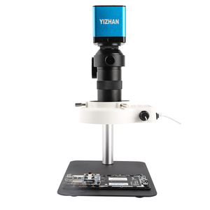 Cámara de microscopio monocular 130X Lente de zoom Anillo de luz LED Soporte de base pequeña Reparación de placa base de computadora de teléfono celular - Product Image 4