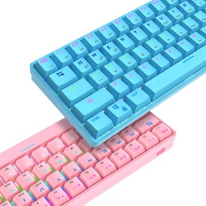 61 tasti Led Usb cablato 60 per cento tastiera meccanica da gioco staccabile di tipo C cavo Mini tastiera da gioco bianca con interruttori rossi - Product Image 4