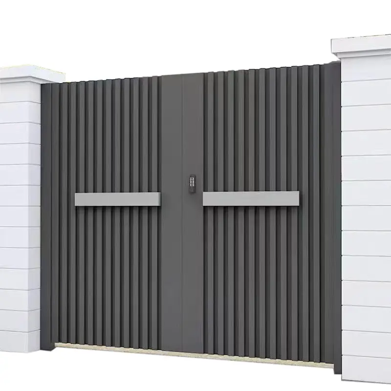 Su misura in alluminio cancello a battente cortile giardino di fabbrica di sicurezza al di fuori di polvere rivestito doppio portone di sicurezza principale per villa
