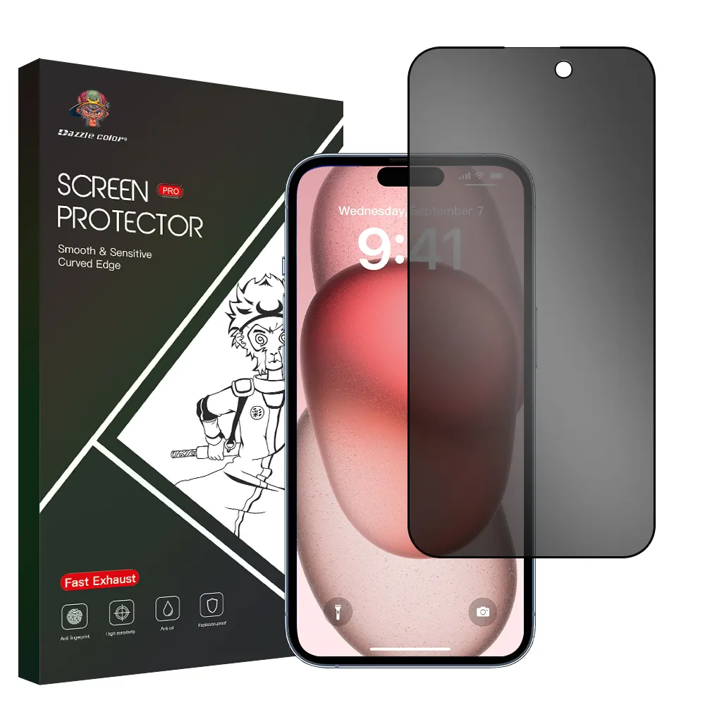 2.5D 9H Protecteur en verre pour Iphone 14 15 Xr Xs Max Film protecteur d'écran de confidentialité Anti-espion verre trempé