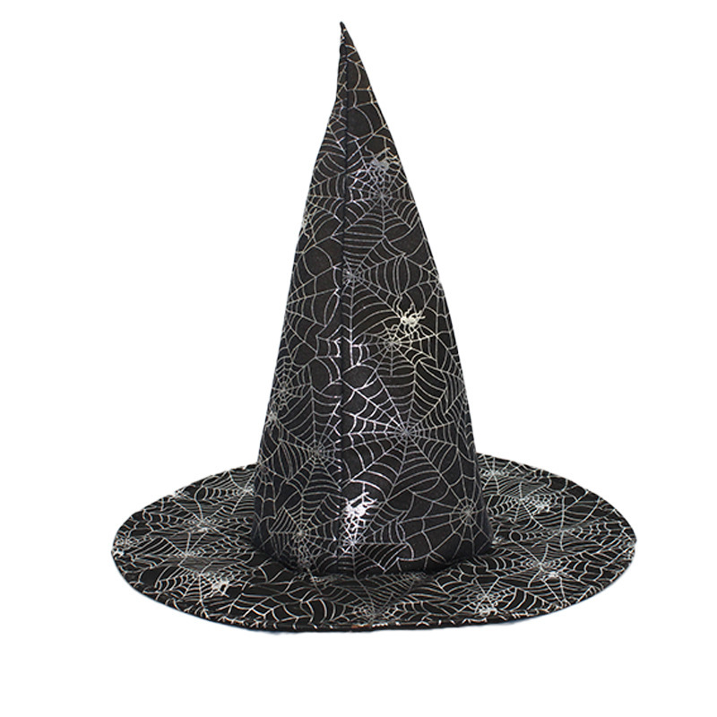 Cappello da strega con ragnatela argentata