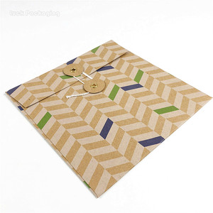 Benutzer definierte Großhandels preis Flat Kraft Karton Mailer Papier knopf Verschluss Dokument umschläge A5 und A4 String Umschläge - Product Image 2