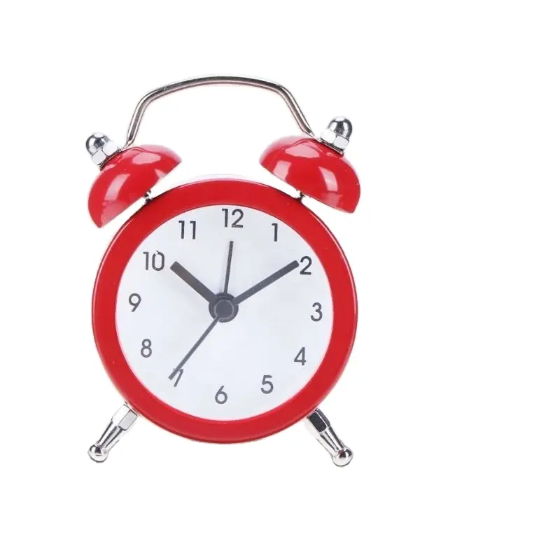 Mini cartone animato numero di quadrante orologio rotondo scrivania allarme bambini soggiorno camera da letto in metallo sveglia casa orologio decorativo colorato