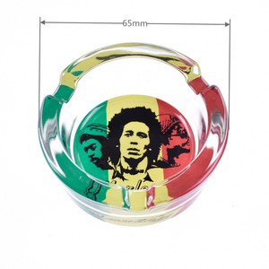 Yüksek kalite özel Logo 65mm puro kül tablası yuvarlak desen cam sigara aksesuarları ile Japandi tasarım kişiselleştirilmiş Logo - Product Image 3