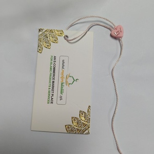 HT2524 cordón de cierre colgante de etiqueta colgante de lujo con cierre de cadena de sellado logotipo en relieve personalizado colgar Etiqueta de ropa para ropa - Product Image 2