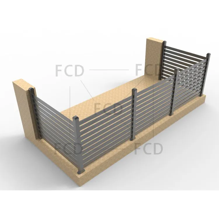 3D OEM ODM CAD tasarımları alüminyum bahçe çit kolayca monte edilmiş ev modern alüminyum çit