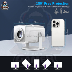 HCS350 Pro LCD projektör kablosuz 2.4GHz çift denetleyici 180 derece rotasyon Cortex-A53 ev sineması TV oyun projektör - Product Image 4