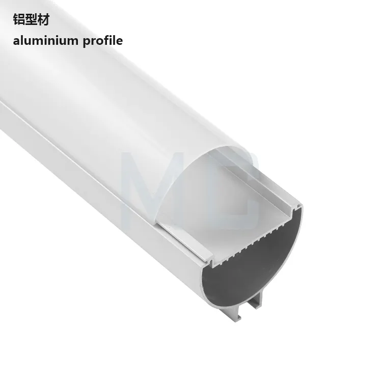 Profilé en aluminium extrudé led 6063 de forme ronde, style suspendu de 50mm de largeur pour bandes lumineuses
