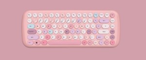 Multi-Device Wireless ABS Material Office <strong>Keyboard</strong> in Pink and Black Colorful <strong>Keyboard</strong> Mouse Combos - Product Image 4