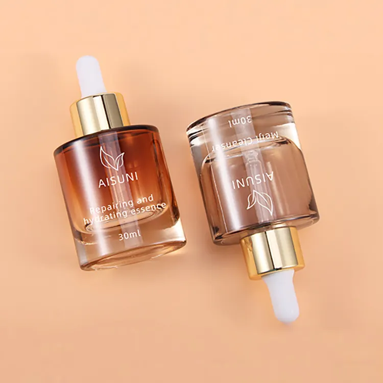 Ống Nhỏ Giọt Sang Trọng 1Oz 30Ml 50Ml Chai Serum Mắt Mặt Tóc Hình Bầu Dục Chai Nhỏ Giọt Thủy Tinh Bất Kỳ Màu Nào Có Thể Được Tùy Chỉnh