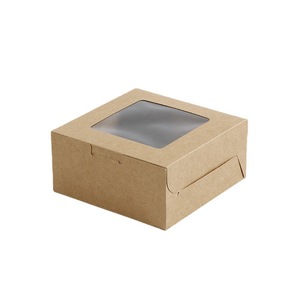 10x10x5バルクベーカリー食品ボックス環境に優しいリサイクル白茶色の紙ケーキエンボス加工とマットラミネーション付き - Product Image 1