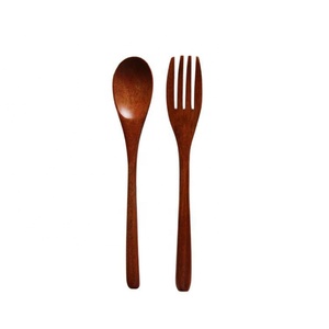 简约风格定制标识一次性扭结木勺叉子套装 - Product Image 5