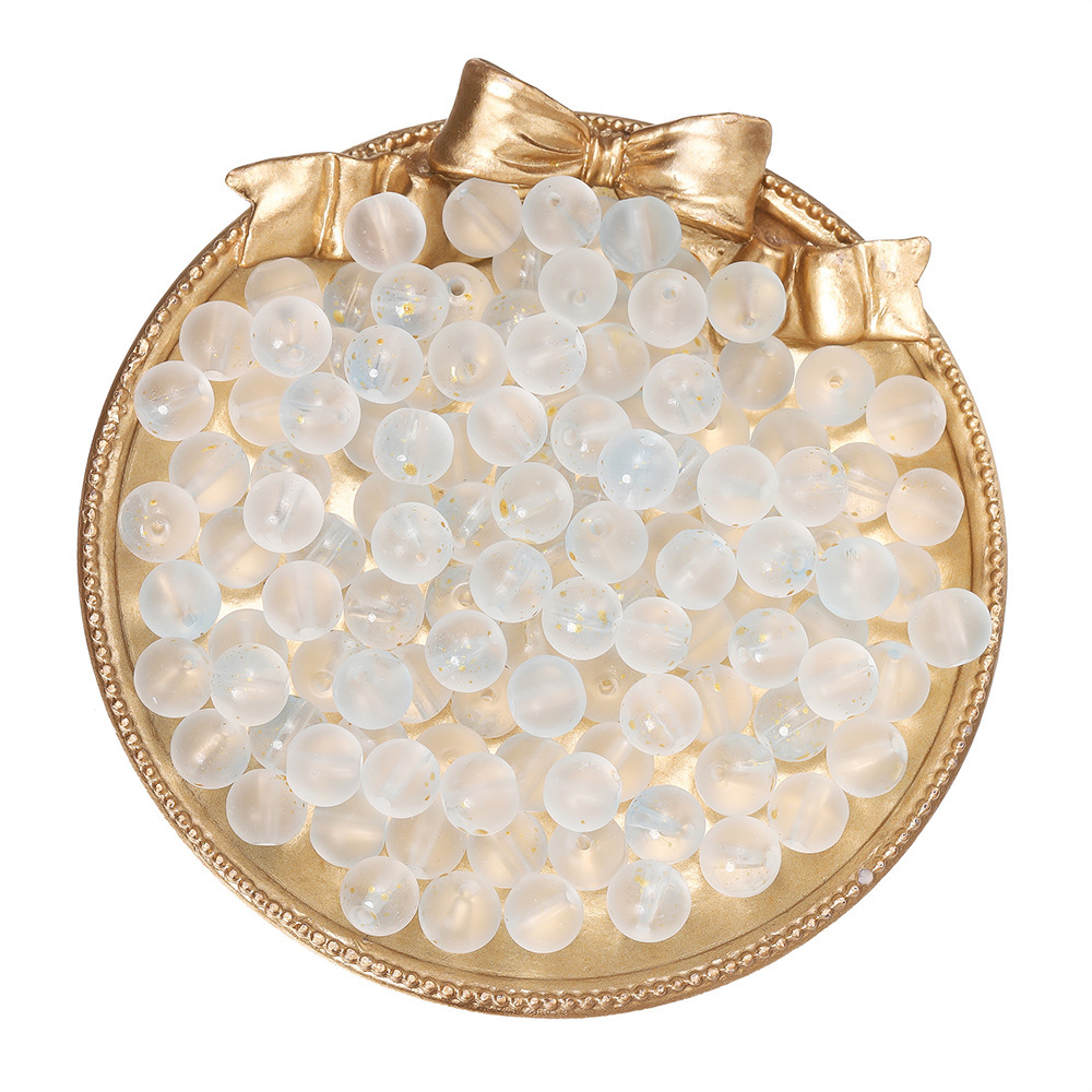 Blanc d'oeuf parsemé de perles dorées - bleu clair