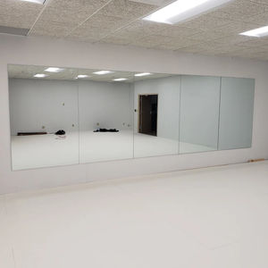 用于舞蹈工作室和体操壁镜的库存、切割尺寸和形状的高质量浮法玻璃银铝镜