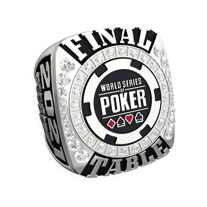 Anello sportivo del campionato anelli di gioielli di stato incisi profondi 3D di alta qualità Serie mondiale dell'anello del campionato del club di Poker