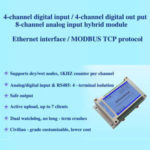 イーサネットリレー出力4リレー出力8アナログ入力RS485 & Modbus TCP産業用DINレールI/Oモジュール - Product Image 5