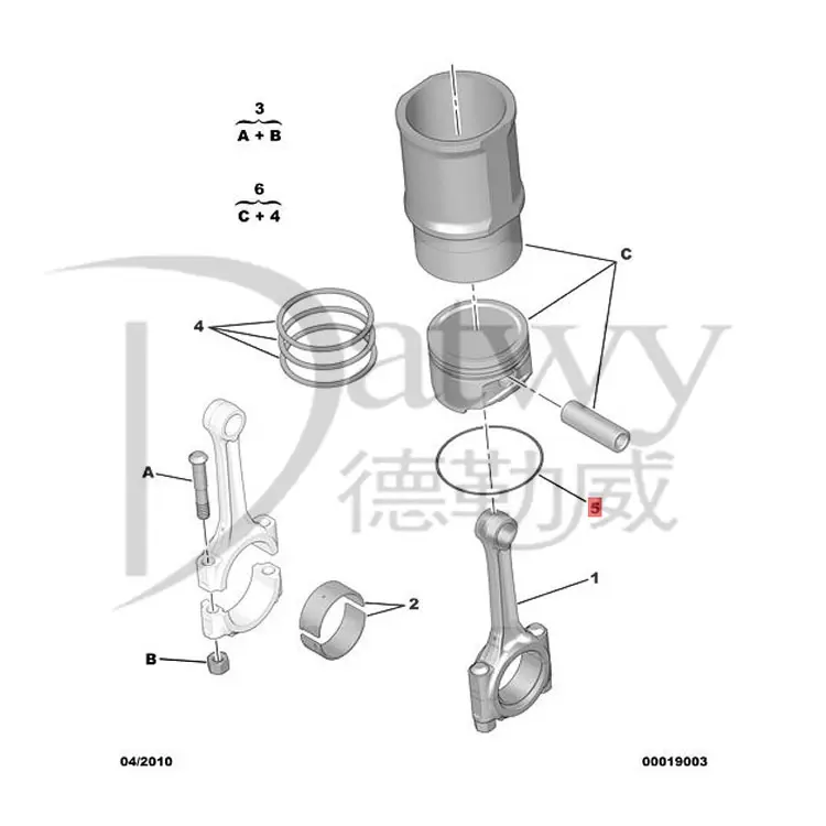 OE 0112A5 449.740 449740 WG1754500 0112.A5 4041248655559 Peugeot 206 1,4 Anillo de pistón (marca original AQ)