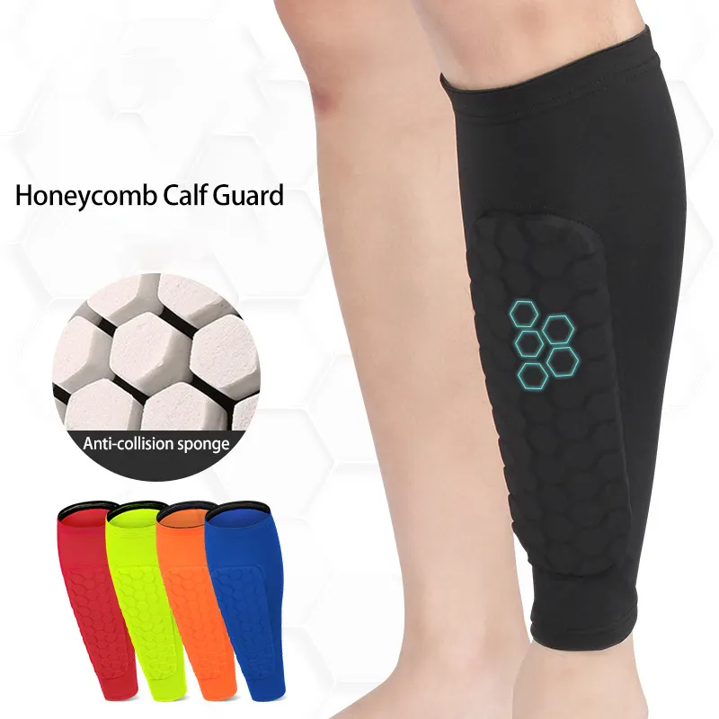 Non Slip Honeycomb Compression Leg Guards Braces Football Basketball Antislip Leg Compression Sleeve Shin Guard Sleeve