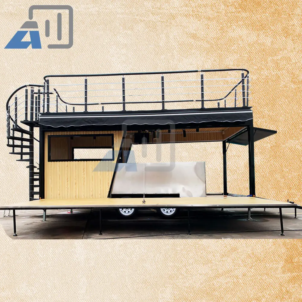 Airstream - Trailer de acampamento para comboio de cachorro-quente, comboio móvel para cozinha e restaurante, quiosque de pizza, caminhão de rua, trailer de comida, 2024, 2024, com saída para o ar livre