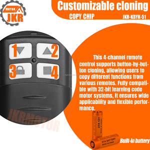 433MHz <strong>Rolling</strong> <strong>Code</strong> 4-Button <strong>Remote</strong> <strong>Control</strong> Sliding Cover Transmitter with <strong>Duplicator</strong> for Shutter and Barrier - Product Image 3