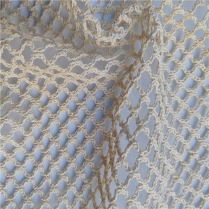 Tela de malla de diamante de alta calidad reutilizable de algodón 100% para bolsa de hilo de red con asa en proveedor de color natural - Product Image 1