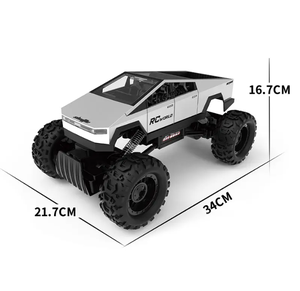 BJQ OEM новый 1:14 2,4 г RC Cybertruck большой колесный дорожный автомобиль игрушка для детей Дистанционное управление рок-гусеничный с подсветкой для детей - Product Image 5