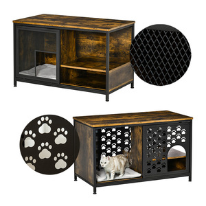 Katachtige Retraite Haven Stijlvolle Compartiment Katten Fusion Hout & Stalen Leefruimte Gezellig Bed Glijdende Ingangen Aardse Bruine Afwerking - Product Image 6