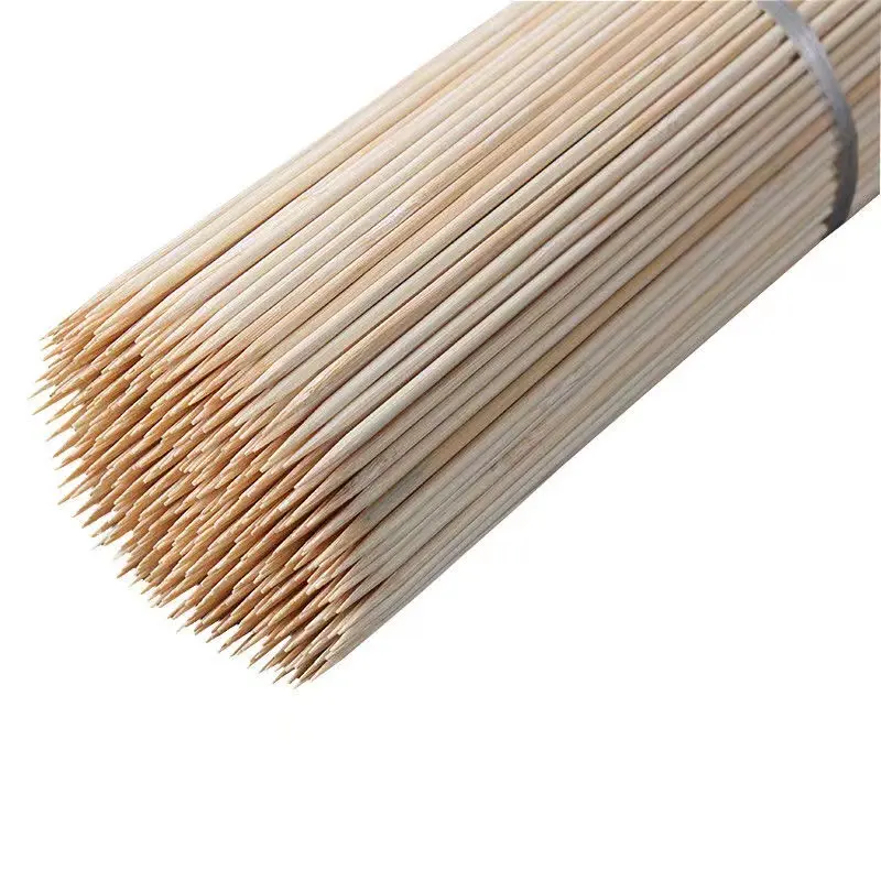 Bamboo skewer Sticks Safe For Kids Design Disposable Biodegradable Skewers Outdoor BBQ/Firepit, Hot Dogs, Kebab