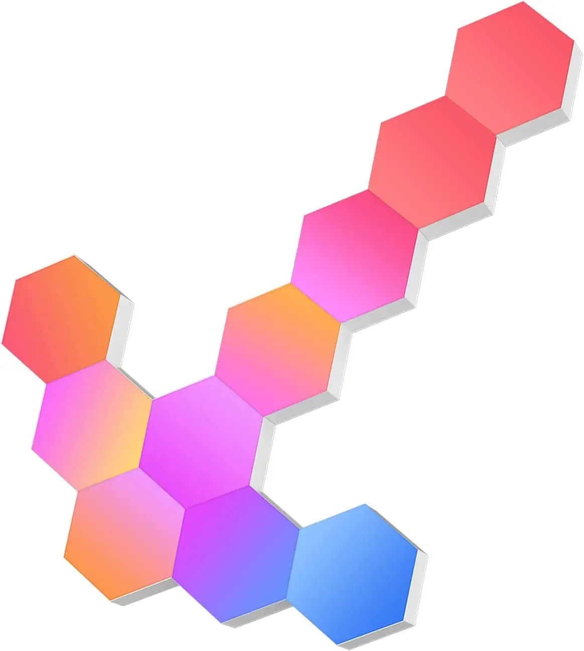 Luces de pared hexagonales para sincronización de música, 70 efectos, escritorio y pared, multiuso, funciona con Alexa y Google