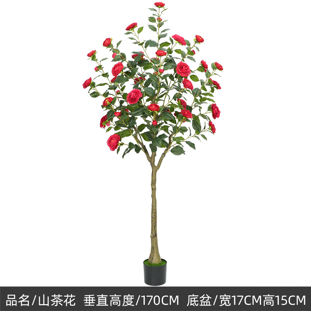 170cm camélia fleur rouge